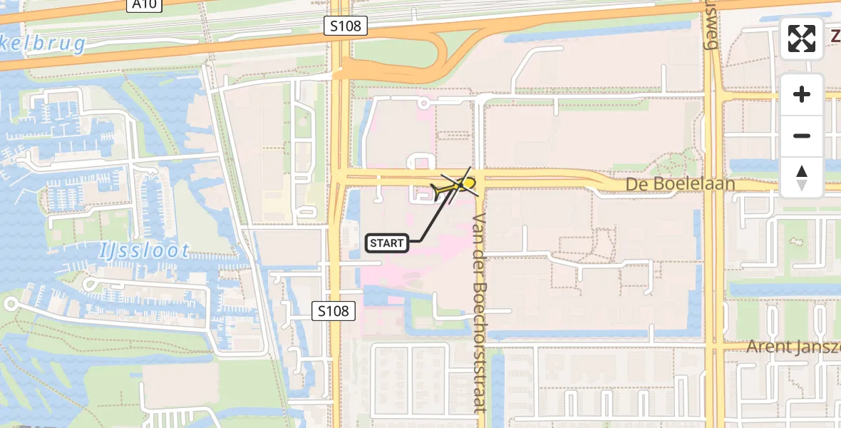 Routekaart van de vlucht: Lifeliner 1 naar VU Medisch Centrum Amsterdam