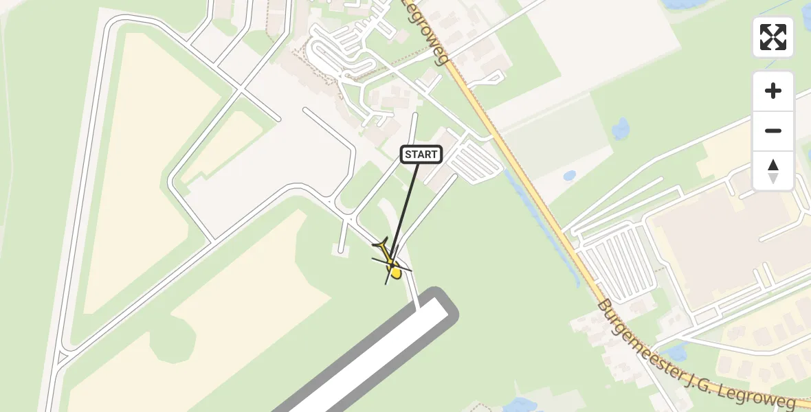 Routekaart van de vlucht: Traumahelikopter naar Groningen Airport Eelde