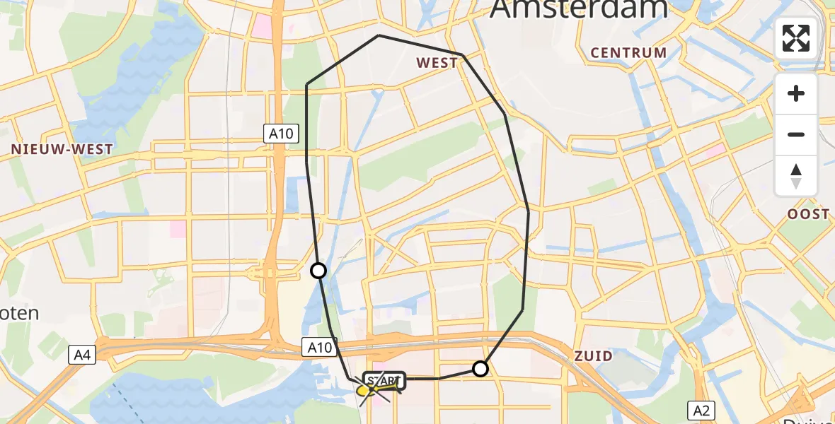 Routekaart van de vlucht: Lifeliner 1 naar VU Medisch Centrum Amsterdam