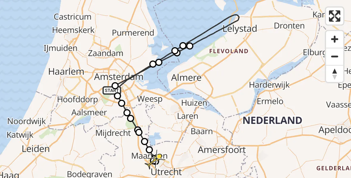 Routekaart van de vlucht: Lifeliner 1 naar Maarssen