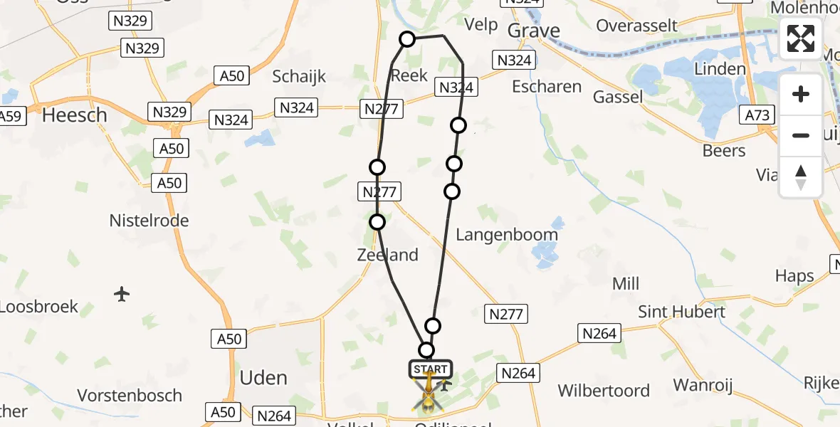 Vluchtroute Traumahelikopter Vliegbasis Volkel - Vliegbasis Volkel, 12 september 2022, 05:31