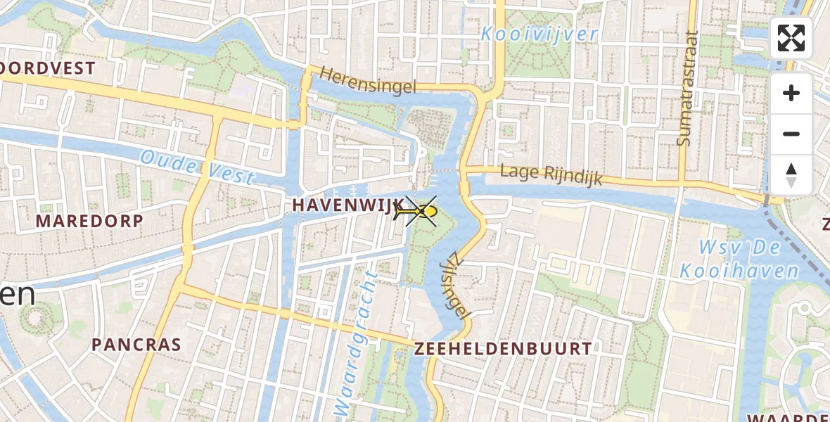 Routekaart van de vlucht: Lifeliner 2 naar Leiden