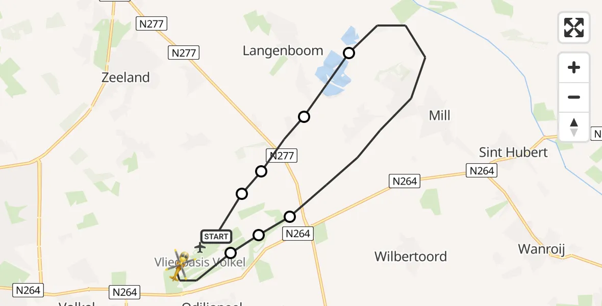 Vluchtroute Traumahelikopter Vliegbasis Volkel - Vliegbasis Volkel, 13 september 2022, 20:32