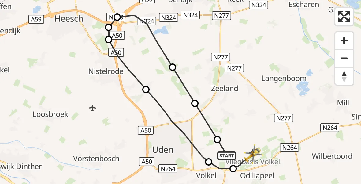 Vluchtroute Traumahelikopter Vliegbasis Volkel - Vliegbasis Volkel, 14 september 2022, 07:16