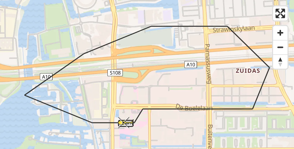 Routekaart van de vlucht: Lifeliner 1 naar VU Medisch Centrum Amsterdam