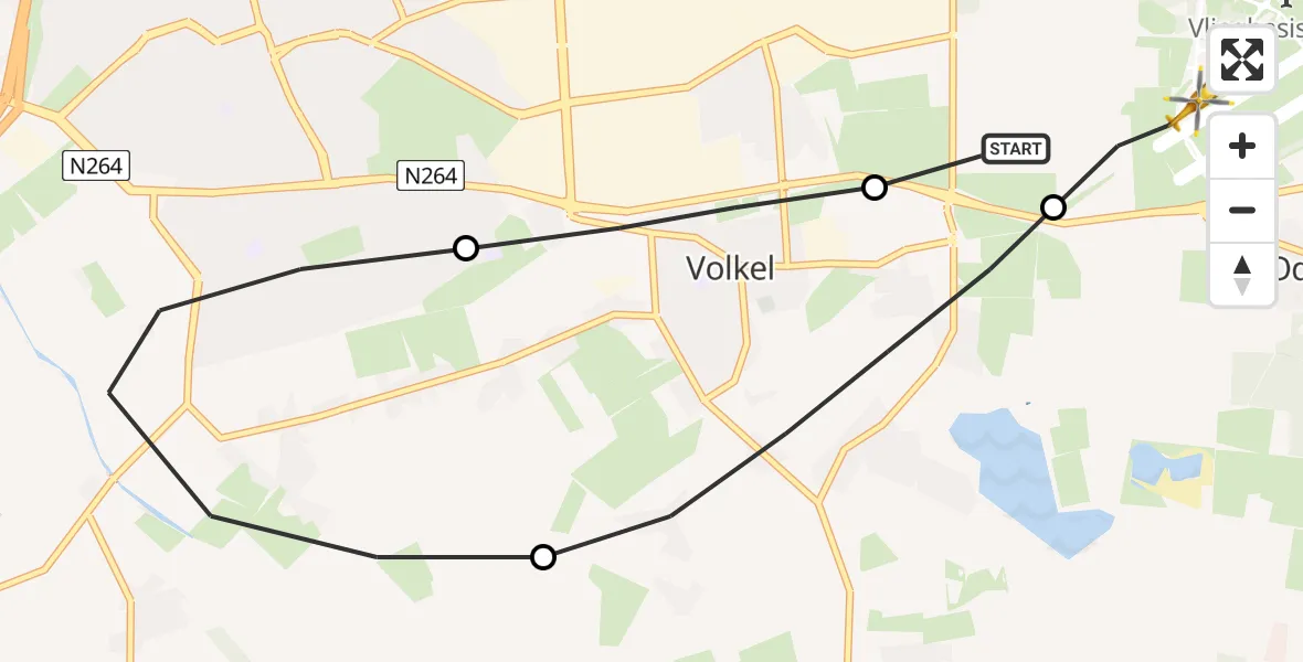 Vluchtroute Traumahelikopter Vliegbasis Volkel - Vliegbasis Volkel, 15 september 2022, 19:36