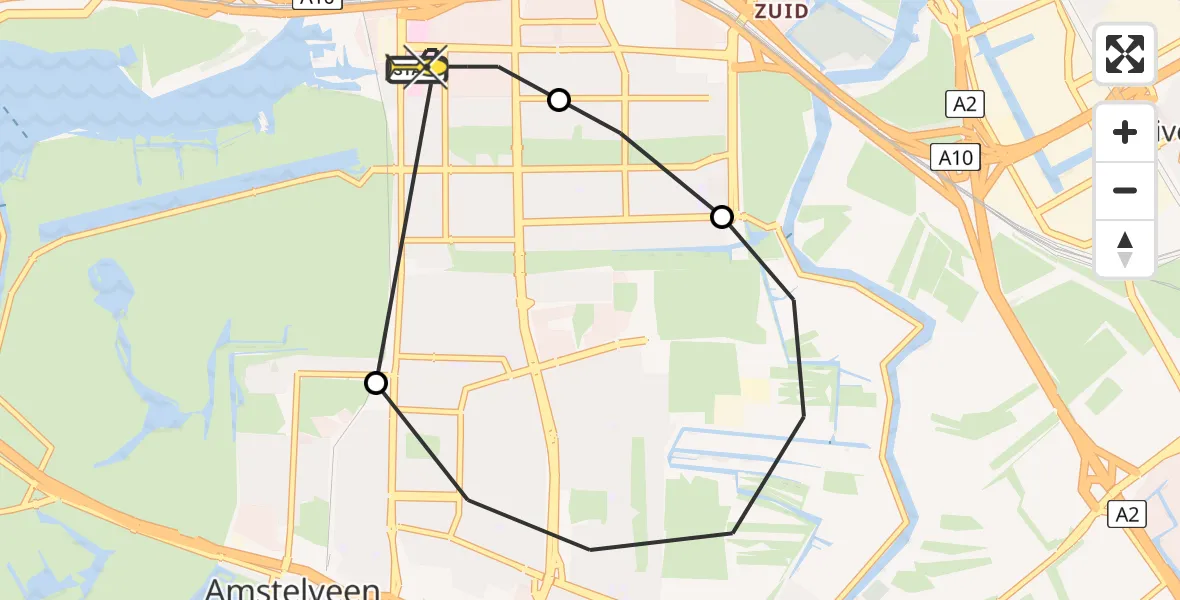 Routekaart van de vlucht: Lifeliner 1 naar VU Medisch Centrum Amsterdam