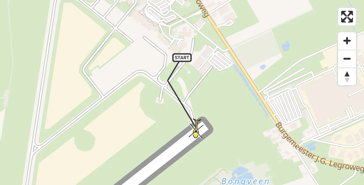 Routekaart van de vlucht: Traumahelikopter naar Groningen Airport Eelde