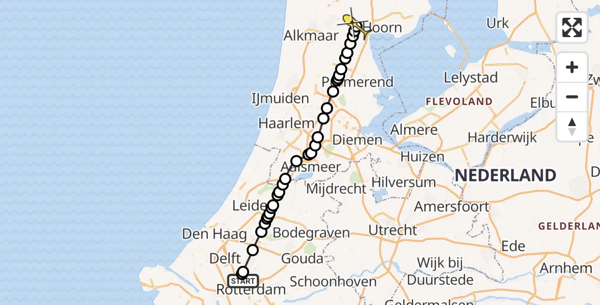 Routekaart van de vlucht: Lifeliner 2 naar Spierdijk