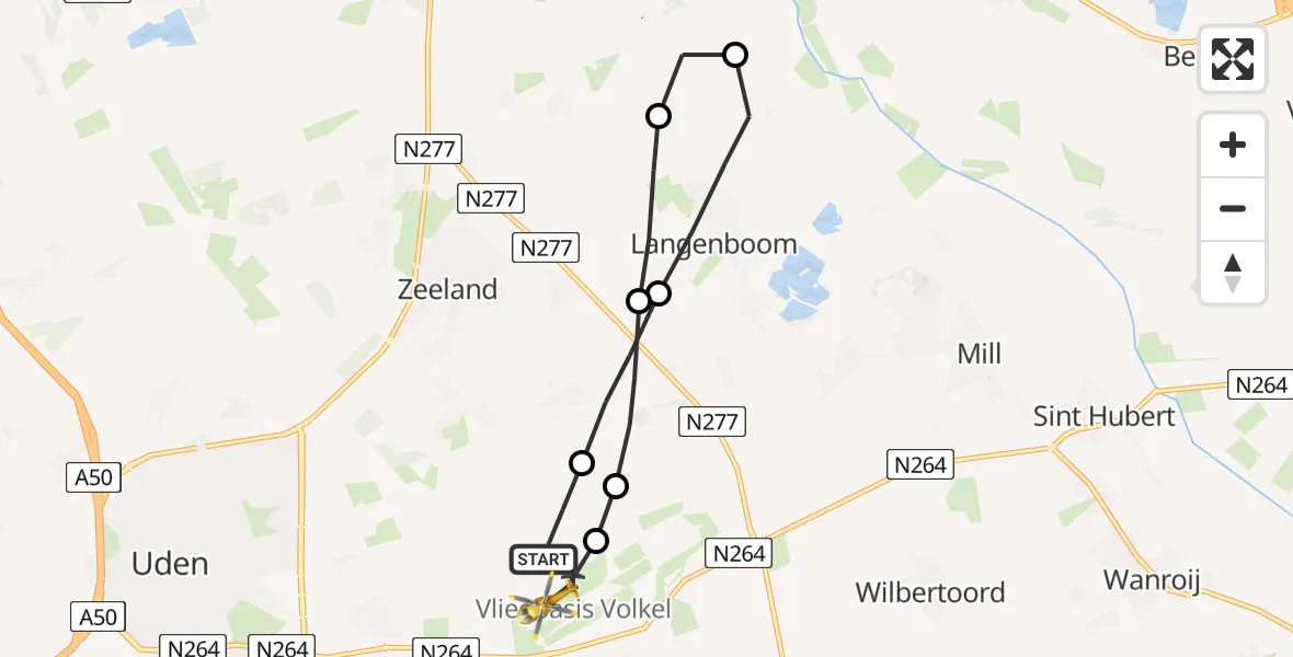 Vluchtroute Traumahelikopter Vliegbasis Volkel - Vliegbasis Volkel, 17 september 2022, 08:32