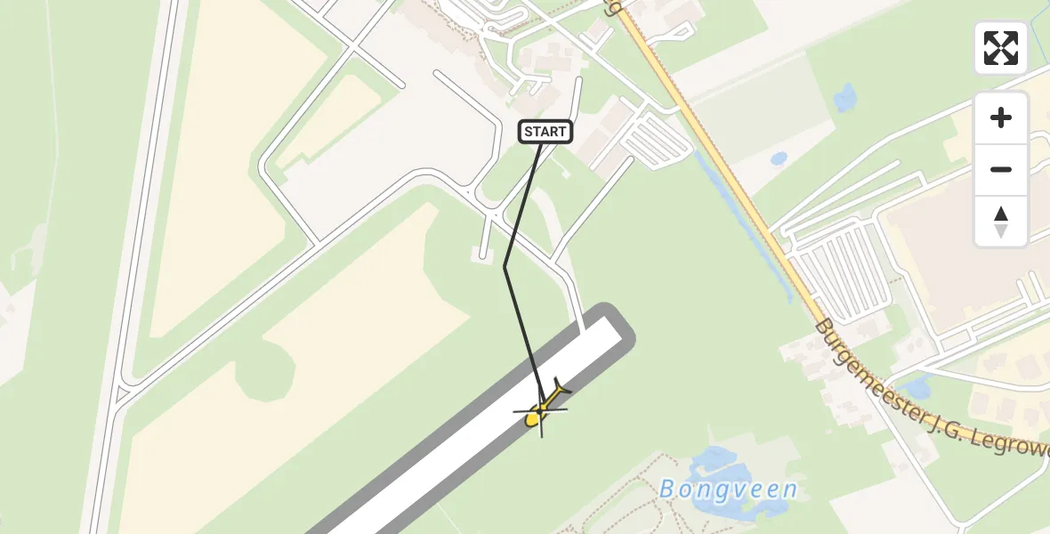 Routekaart van de vlucht: Traumahelikopter naar Groningen Airport Eelde