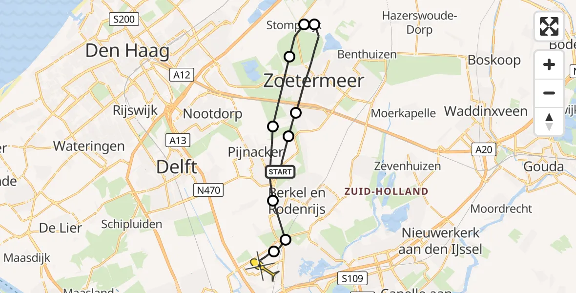 Routekaart van de vlucht: Lifeliner 2 naar Rotterdam The Hague Airport