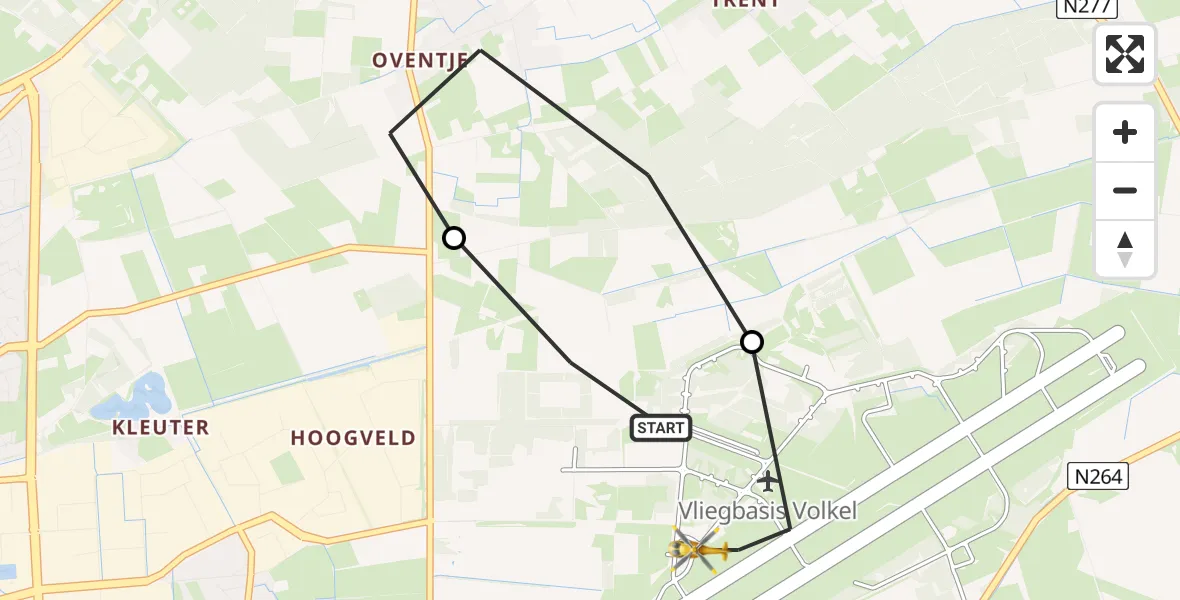 Vluchtroute Traumahelikopter Vliegbasis Volkel - Vliegbasis Volkel, 19 september 2022, 06:26