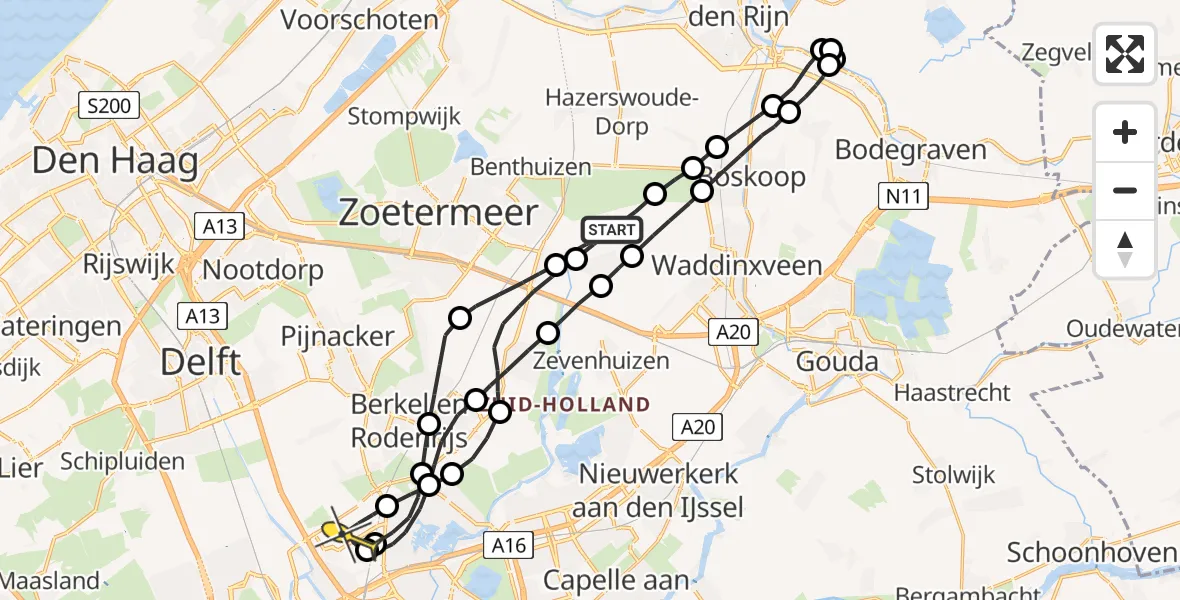 Routekaart van de vlucht: Lifeliner 2 naar Rotterdam The Hague Airport