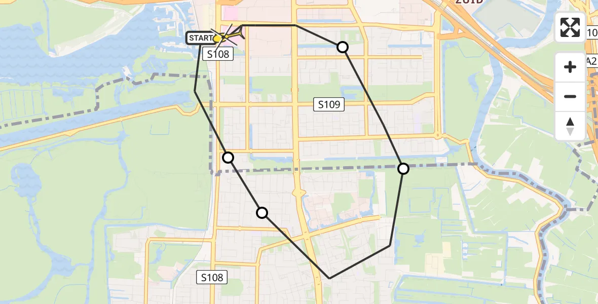 Routekaart van de vlucht: Lifeliner 1 naar VU Medisch Centrum Amsterdam