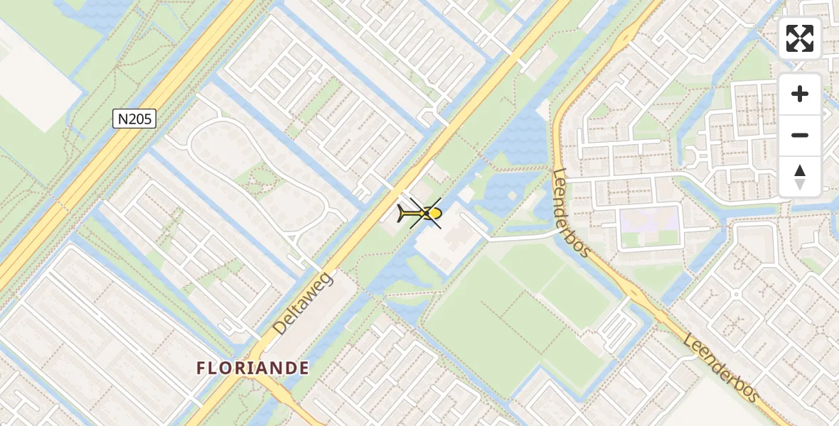 Routekaart van de vlucht: Lifeliner 1 naar Hoofddorp