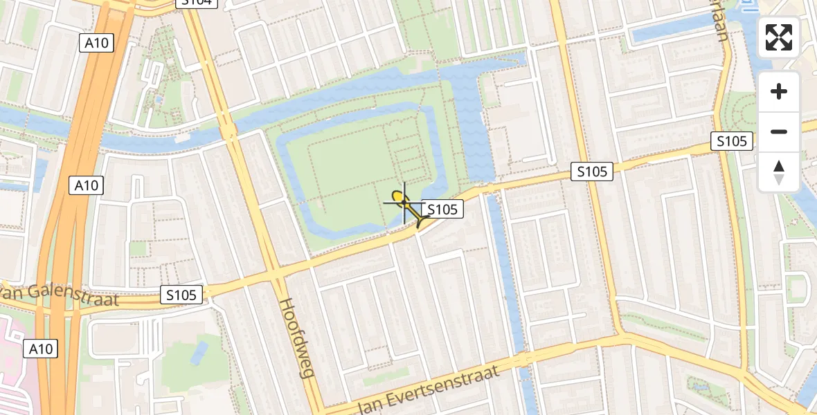 Routekaart van de vlucht: Lifeliner 1 naar Amsterdam