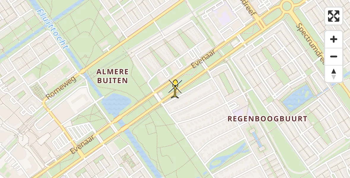 Routekaart van de vlucht: Lifeliner 1 naar Almere