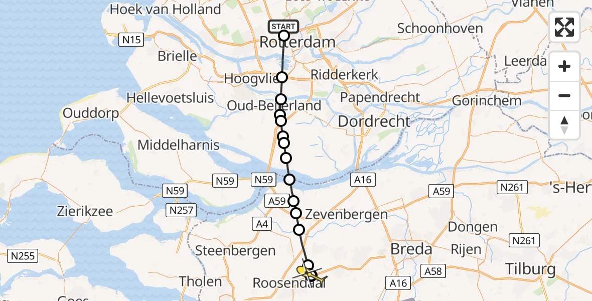 Routekaart van de vlucht: Lifeliner 2 naar Zegge