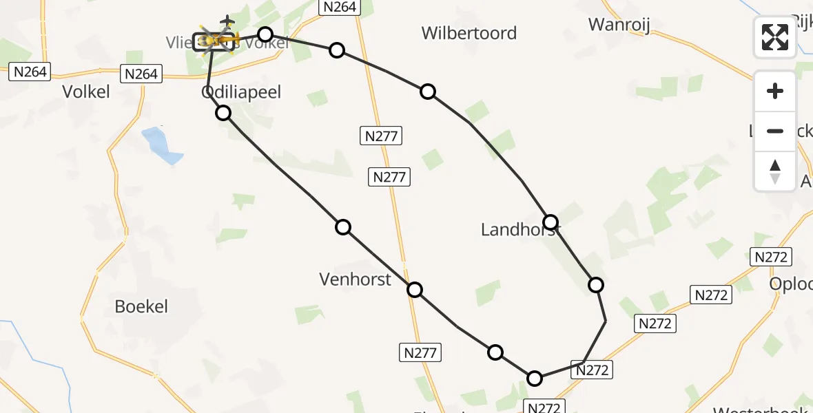 Vluchtroute Traumahelikopter Vliegbasis Volkel - Vliegbasis Volkel, 20 september 2022, 15:29