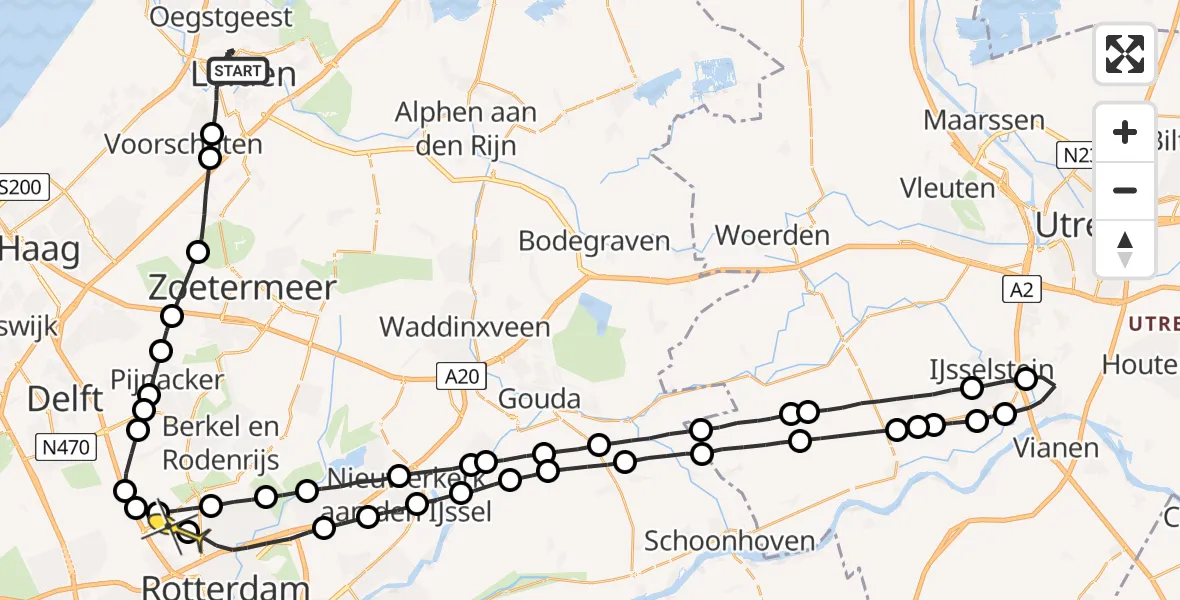 Routekaart van de vlucht: Lifeliner 2 naar Rotterdam The Hague Airport