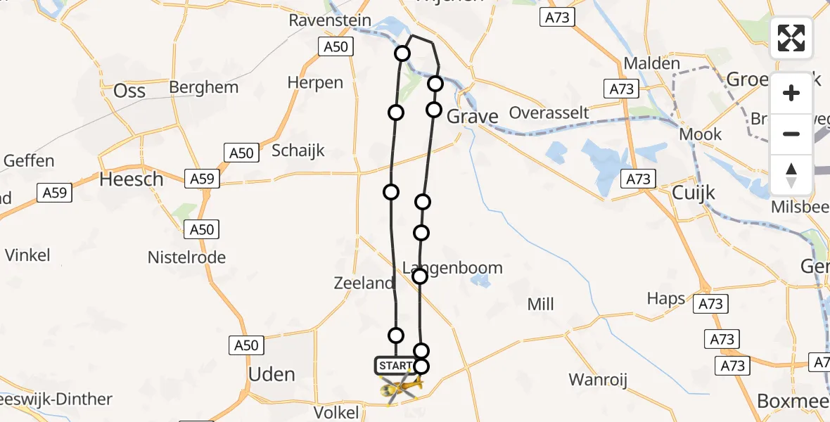 Vluchtroute Traumahelikopter Vliegbasis Volkel - Vliegbasis Volkel, 20 september 2022, 17:48