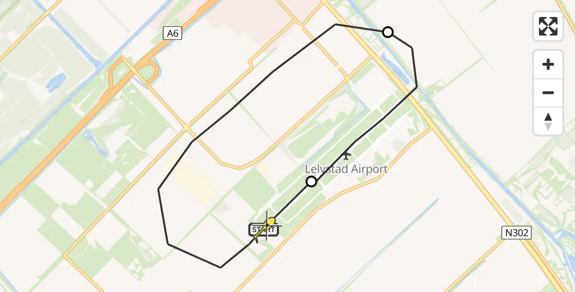 Routekaart van de vlucht: Traumahelikopter naar Lelystad