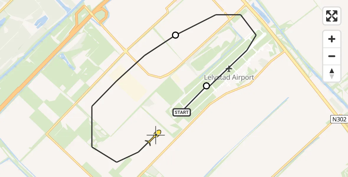 Routekaart van de vlucht: Traumahelikopter naar Lelystad
