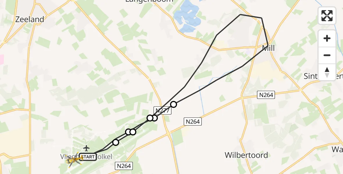 Vluchtroute Traumahelikopter Vliegbasis Volkel - Vliegbasis Volkel, 21 september 2022, 04:34