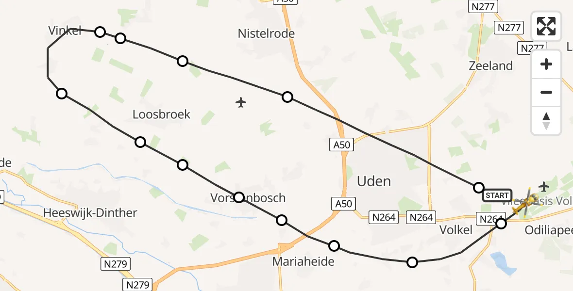 Vluchtroute Traumahelikopter Vliegbasis Volkel - Vliegbasis Volkel, 21 september 2022, 06:28