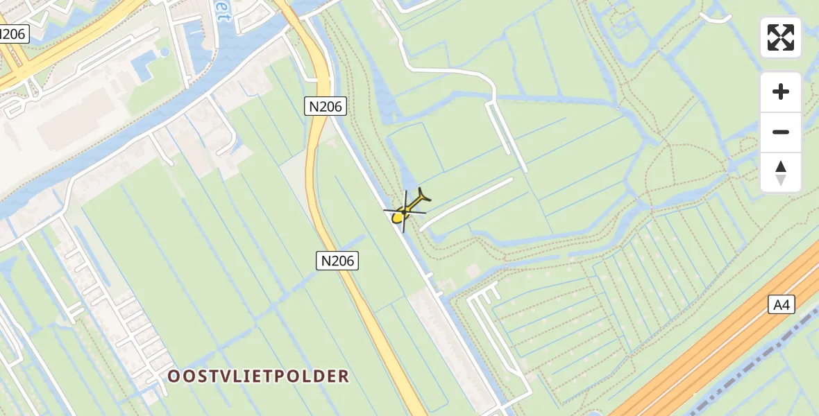 Routekaart van de vlucht: Lifeliner 2 naar Leiden