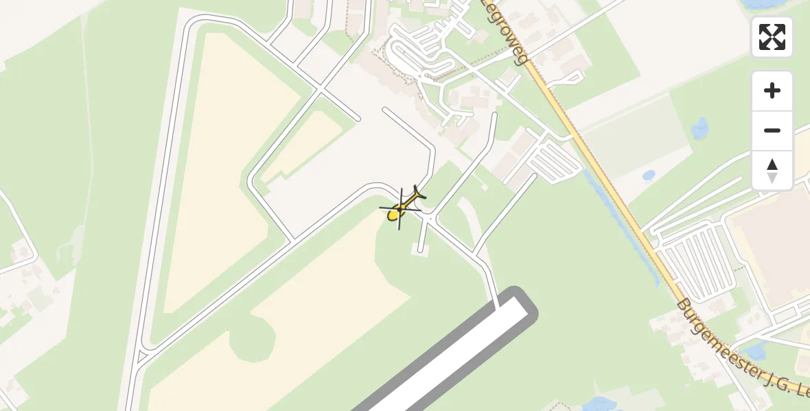 Routekaart van de vlucht: Traumahelikopter naar Groningen Airport Eelde