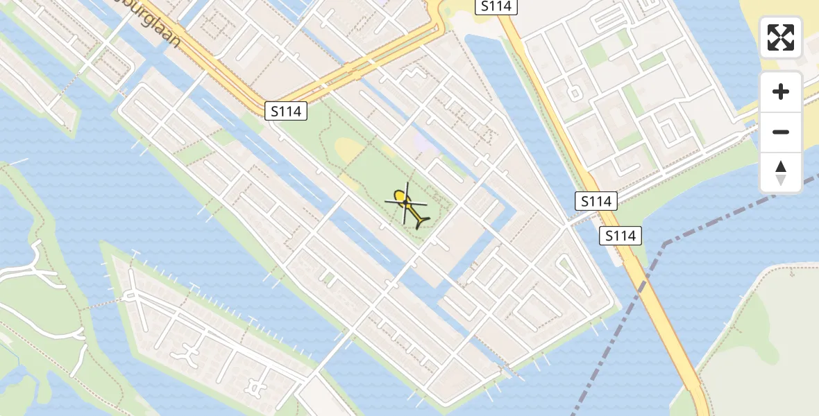 Routekaart van de vlucht: Lifeliner 1 naar Amsterdam