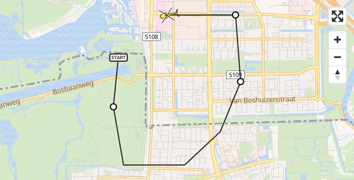Routekaart van de vlucht: Lifeliner 1 naar VU Medisch Centrum Amsterdam