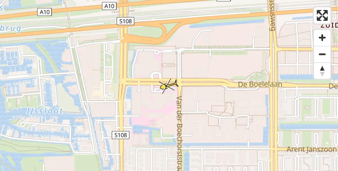 Routekaart van de vlucht: Lifeliner 1 naar VU Medisch Centrum Amsterdam