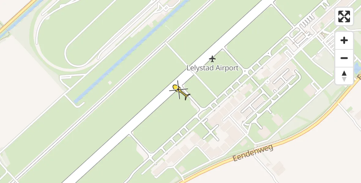 Vluchtroute Traumahelikopter van Lelystad Airport naar Lelystad Airport