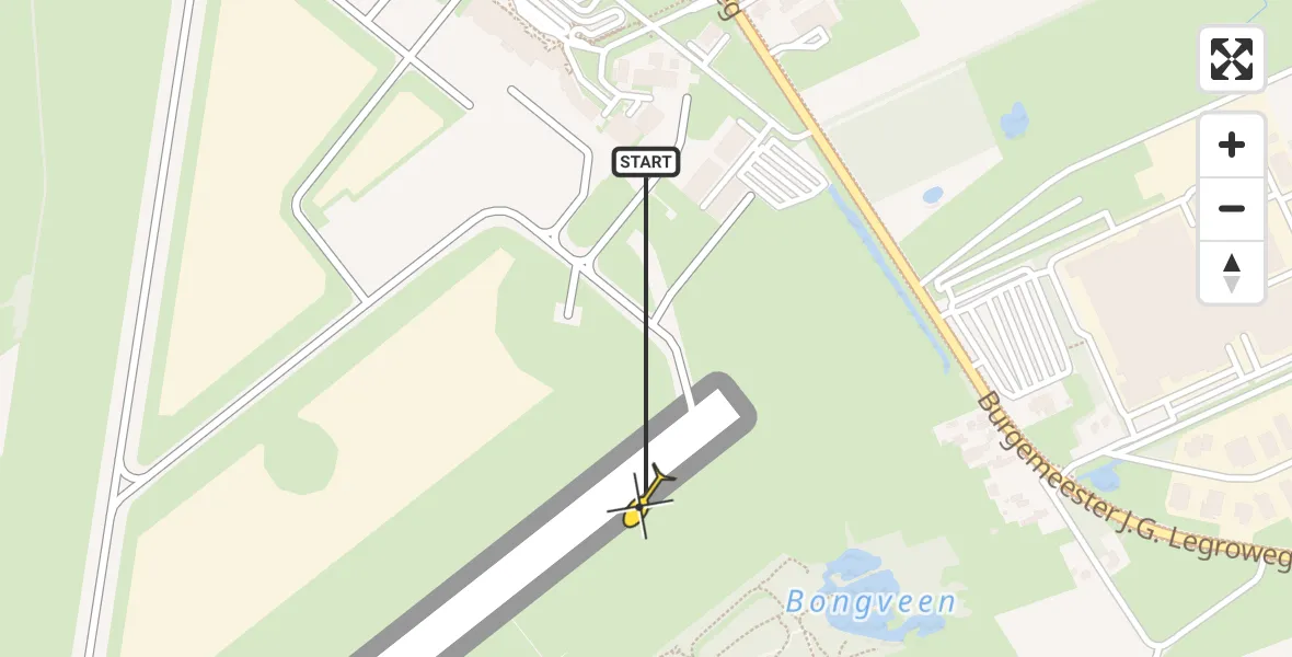 Routekaart van de vlucht: Traumahelikopter naar Groningen Airport Eelde