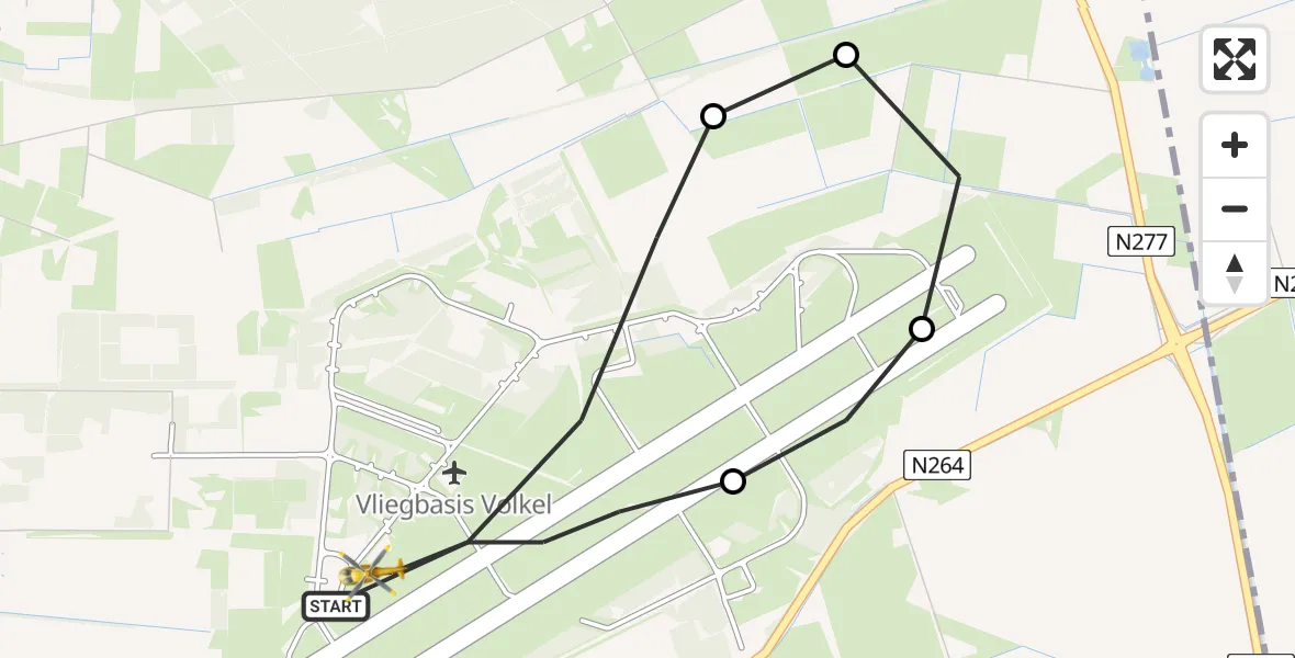 Vluchtroute Traumahelikopter Vliegbasis Volkel - Vliegbasis Volkel, 22 september 2022, 18:39