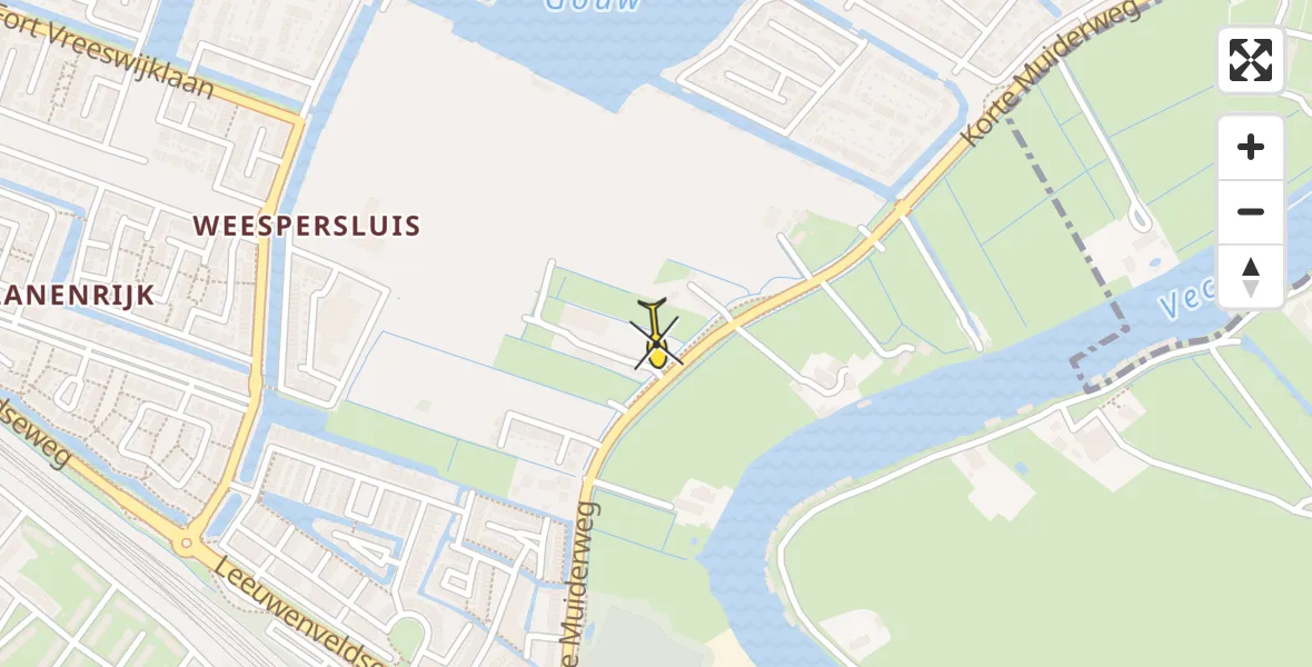 Routekaart van de vlucht: Lifeliner 1 naar Weesp