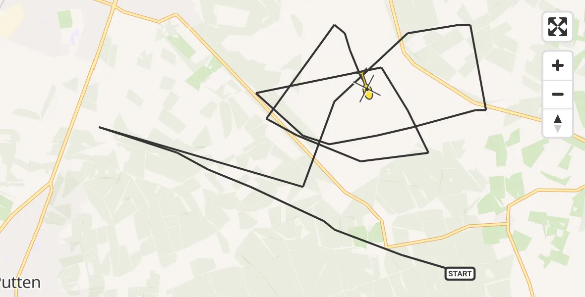 Routekaart van de vlucht: Politiehelikopter naar Ermelo