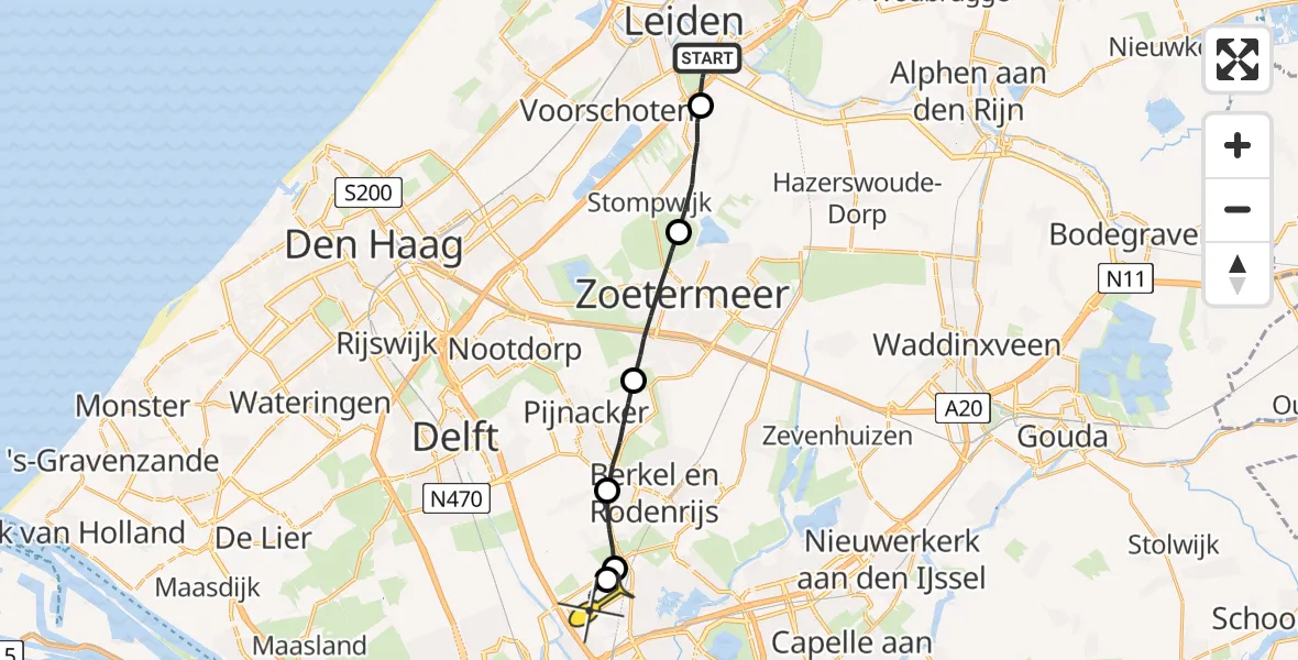 Routekaart van de vlucht: Lifeliner 2 naar Rotterdam The Hague Airport