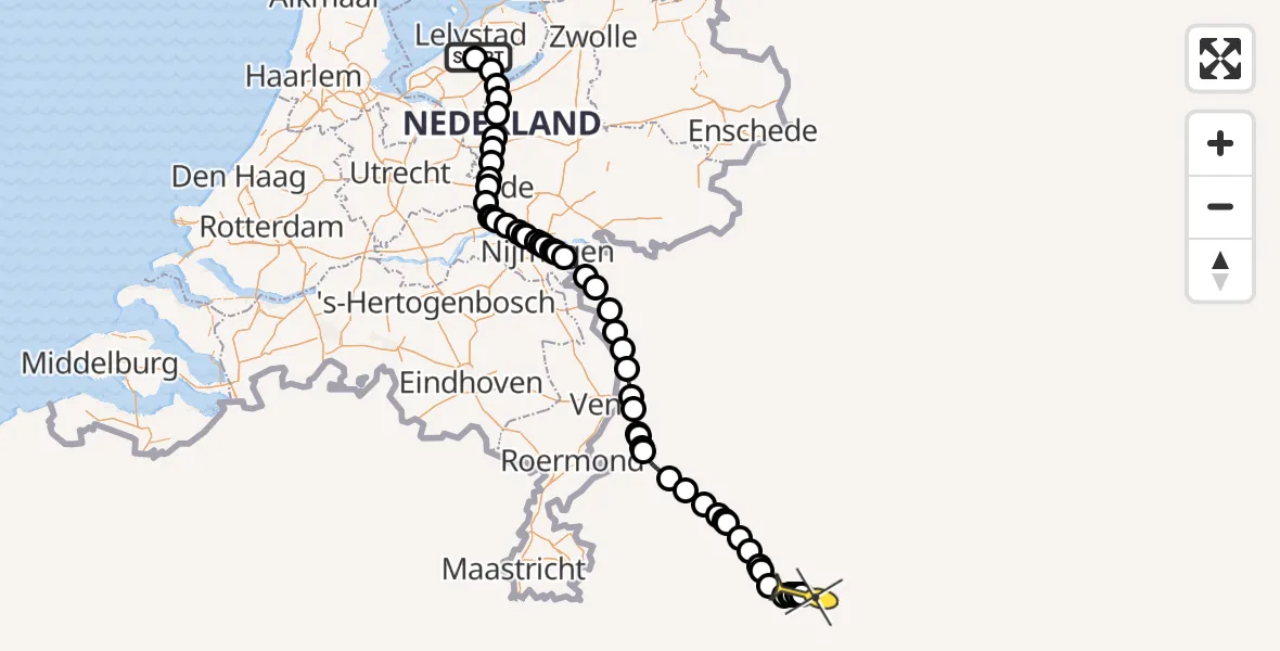 Routekaart van de vlucht: Traumahelikopter naar Sankt Augustin