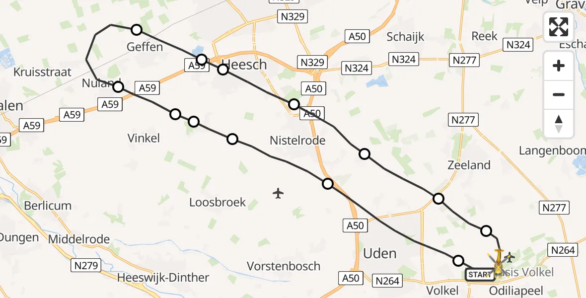 Vluchtroute Traumahelikopter Vliegbasis Volkel - Vliegbasis Volkel, 23 september 2022, 17:07