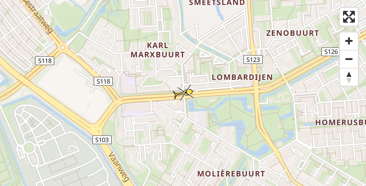 Routekaart van de vlucht: Lifeliner 2 naar Rotterdam