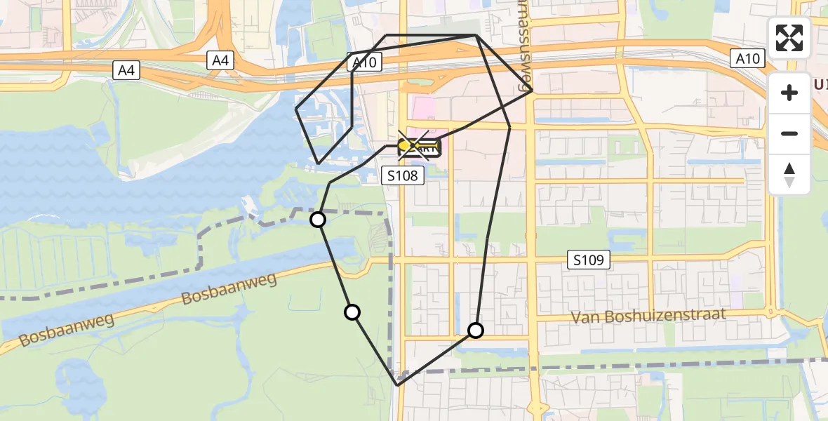 Routekaart van de vlucht: Lifeliner 1 naar VU Medisch Centrum Amsterdam