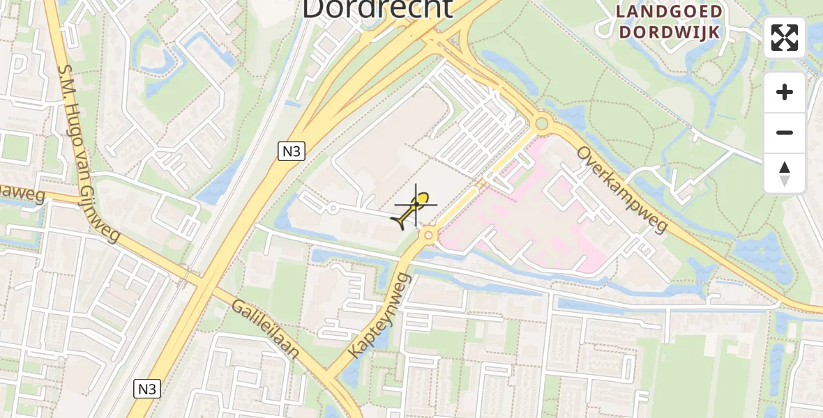 Routekaart van de vlucht: Lifeliner 2 naar Dordrecht