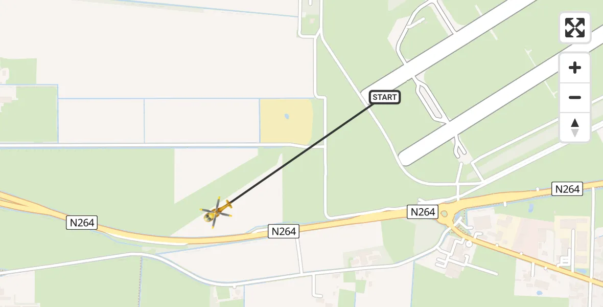 Vluchtroute Traumahelikopter Vliegbasis Volkel - Vliegbasis Volkel, 24 september 2022, 20:37