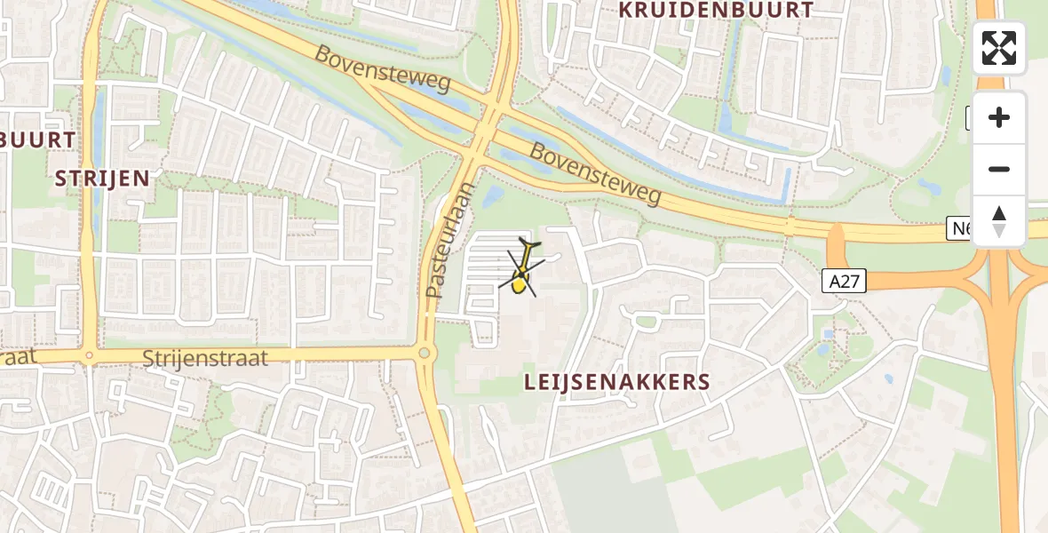 Routekaart van de vlucht: Lifeliner 2 naar Oosterhout