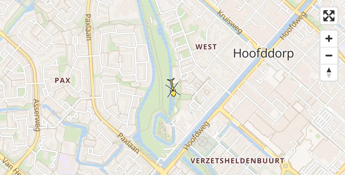 Routekaart van de vlucht: Lifeliner 2 naar Hoofddorp