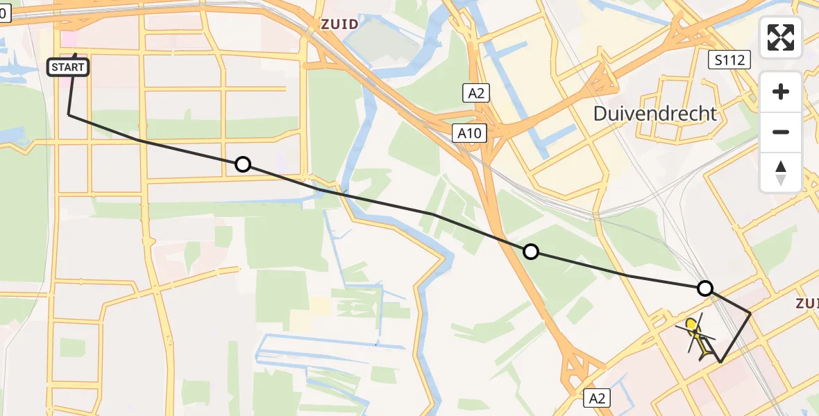 Routekaart van de vlucht: Lifeliner 1 naar Amsterdam